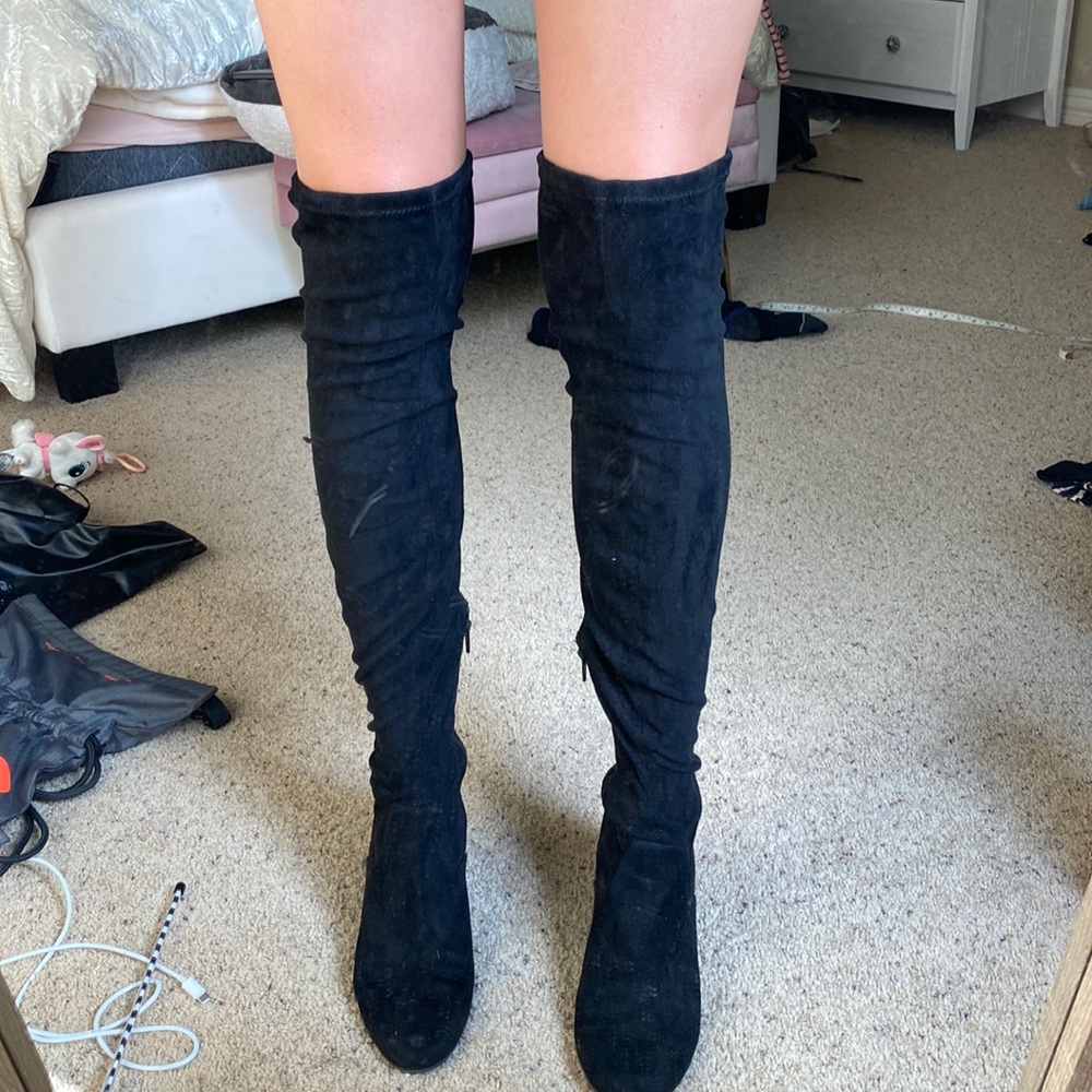 Suede over the knee boots